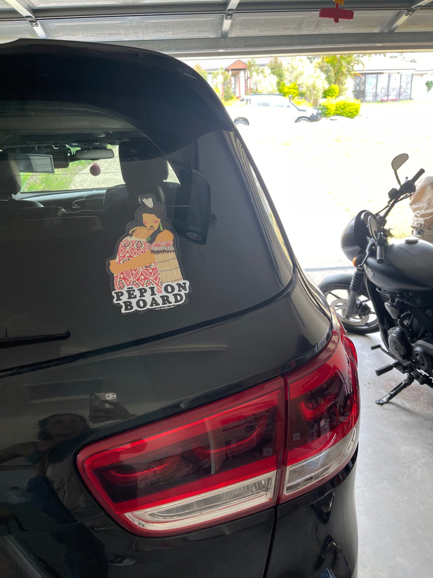 ‘Pēpi On Board’ Clear Vinyl Sticker