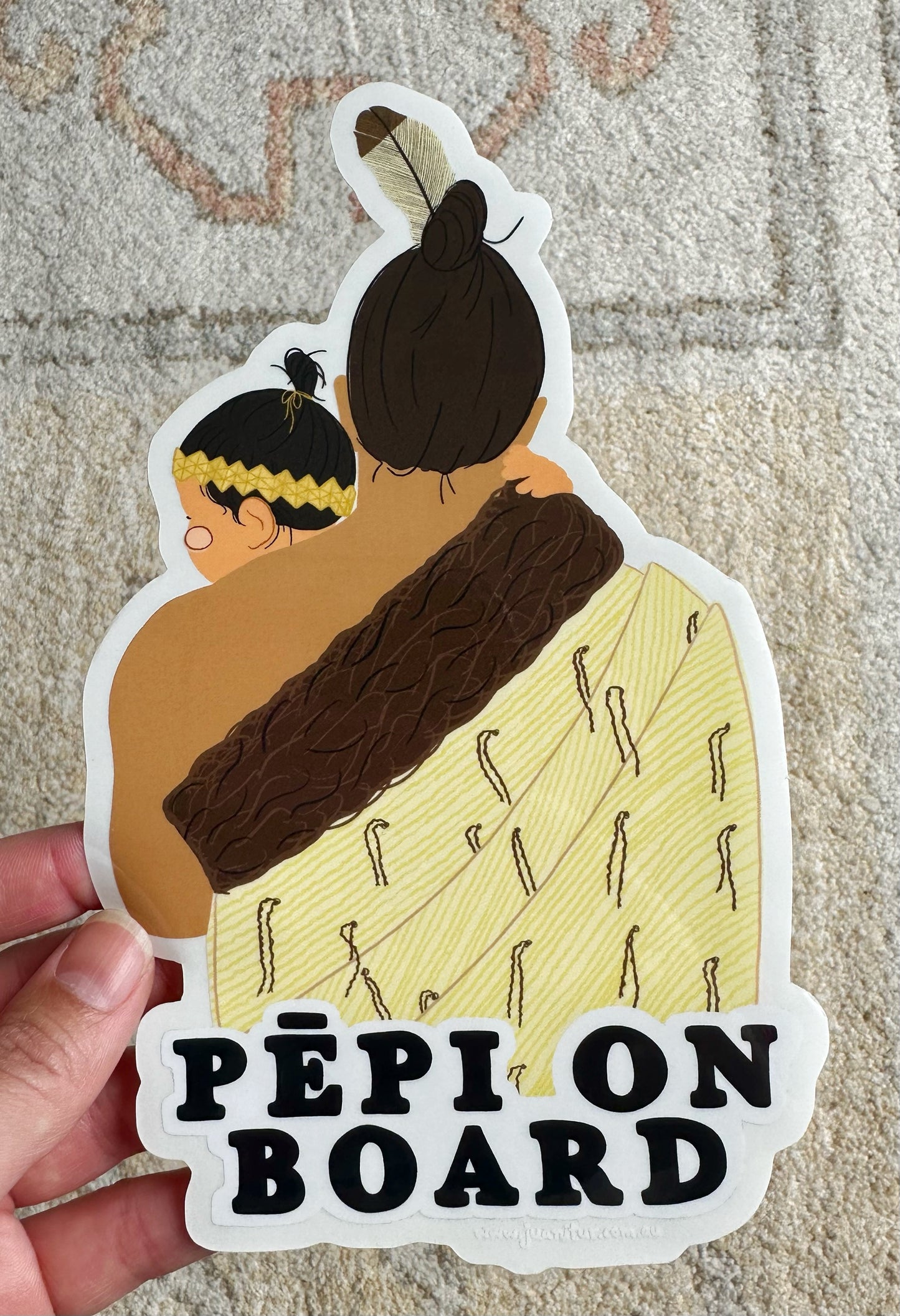 ‘Pēpi On Board’ Clear Vinyl Sticker